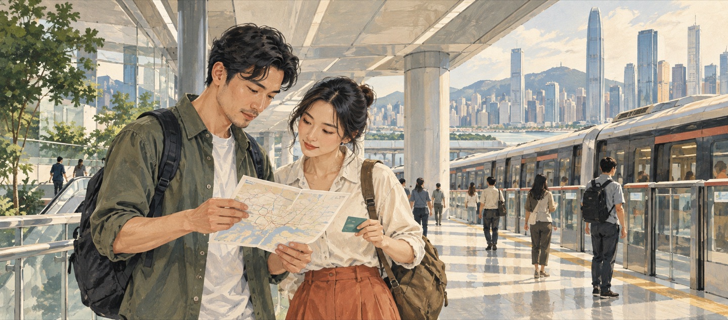A Hong Kong to Shenzhen travel plan with transit tickets and a day-trip budget list