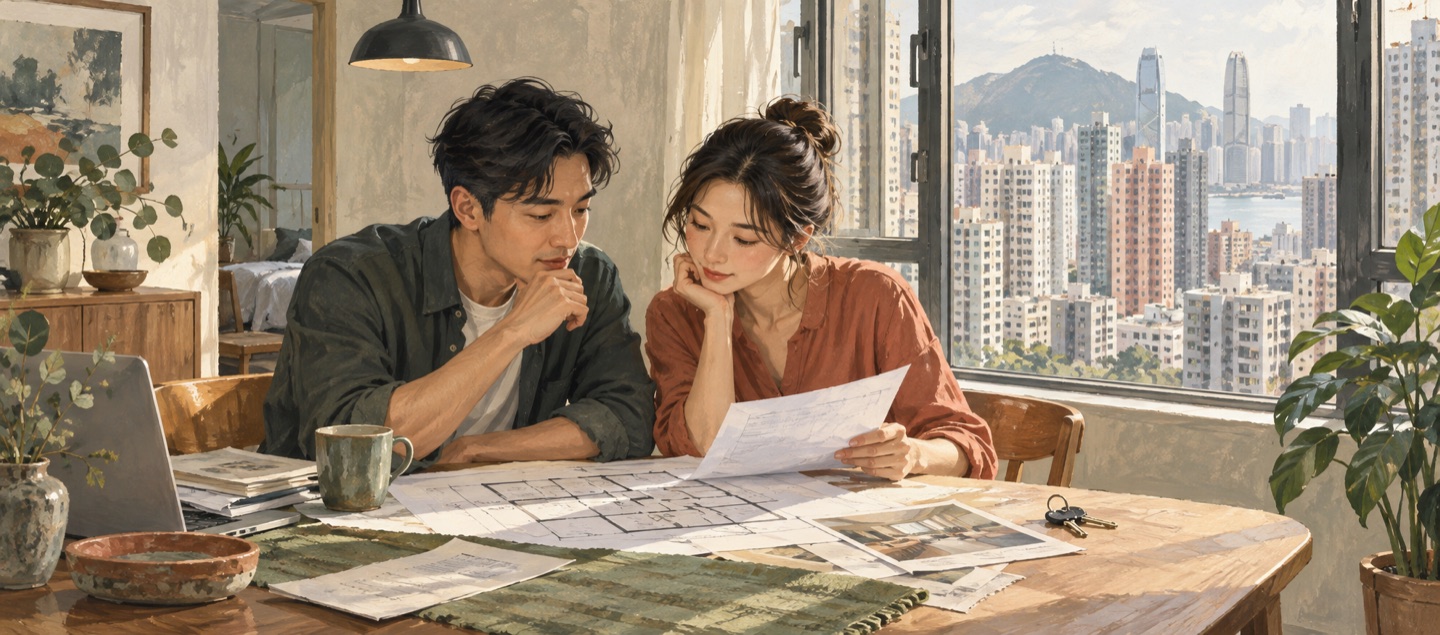 A Hong Kong rental home with a tenancy agreement, keys and monthly expense notes